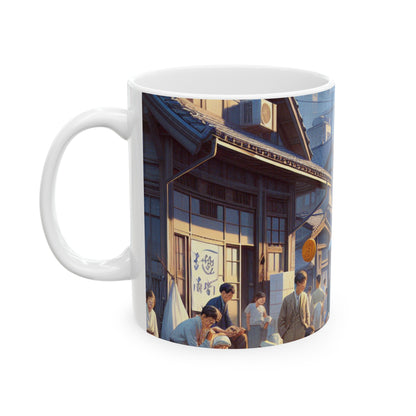 "Unity in Diversity: Community Garden" - The Alien Ceramic Mug 11oz Social Realism