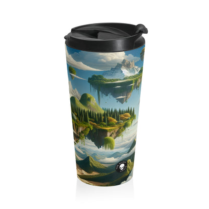 "Elemental Isles: A Dreamlike Journey through Nature's Wonders" - The Alien Stainless Steel Travel Mug