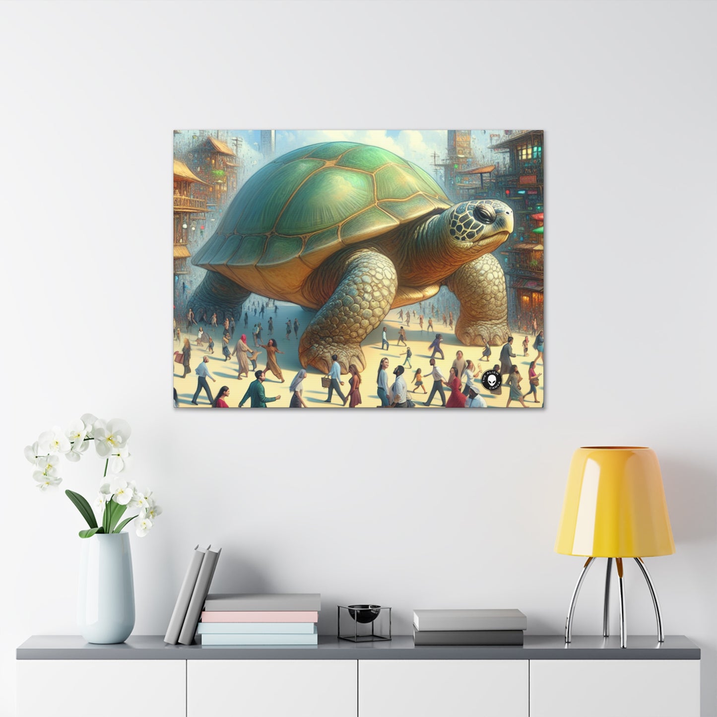 "La tortue merveilleuse dans la ville" - The Alien Canva