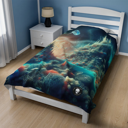 "Deep Sea Dreamscape" - The Alien Velveteen Plush Blanket