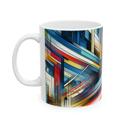 "Rêve Galactique : Ville Néon Futuriste" - La Tasse en Céramique Alien 11oz Futurisme