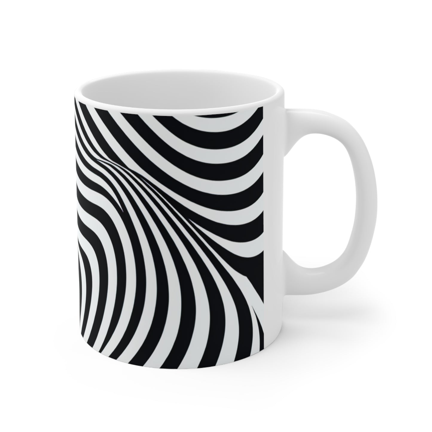 "Optical Illusion Wave" - The Alien Ceramic Mug 11oz Op Art Style