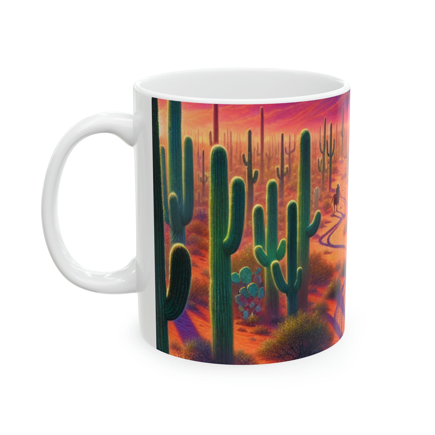 "Glowing rain: A city's reflection" - The Alien Ceramic Mug 11oz Realism