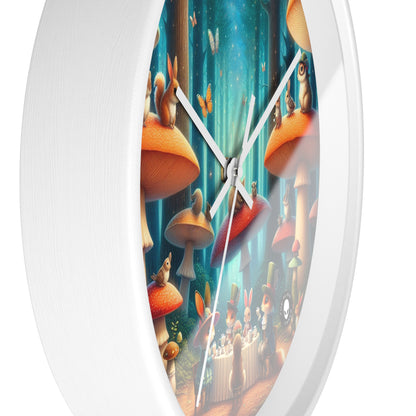 "Mushroom Wonderland: A Magical Tea Party" - The Alien Wall Clock