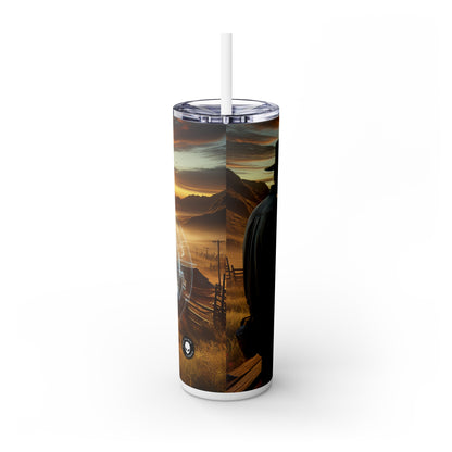 "Expressions éternelles : Portraits d'émotion brute" - The Alien Maars® Skinny Tumbler avec paille 20oz Photoréalisme