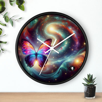 "Galactic Butterfly: A Cosmic Spectacle" - The Alien Wall Clock