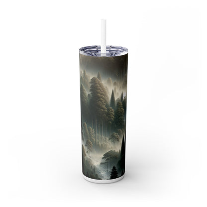 "Misty Forest Retreat" - The Alien Maars® Skinny Tumbler with Straw 20oz