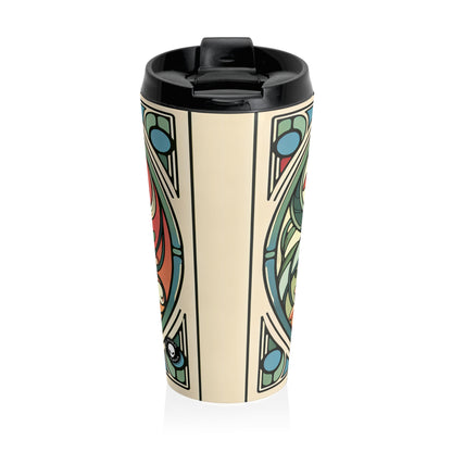 "Enchanting Depths: An Art Nouveau Ode to the Underwater Realm" - The Alien Stainless Steel Travel Mug Art Nouveau