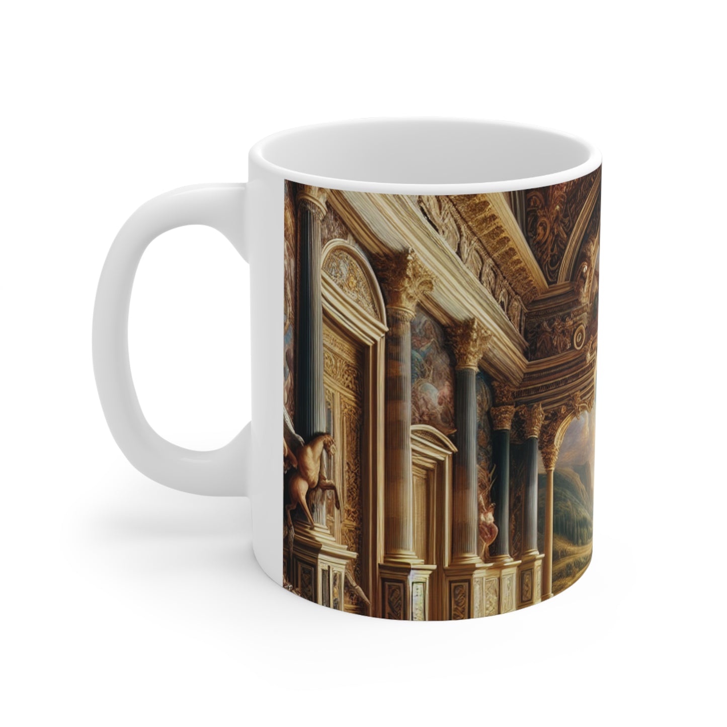 "Une odyssée néo-Renaissance : un panorama moderne" - La tasse en céramique Alien 11oz Art de la Renaissance