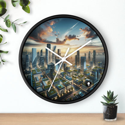 "Future Métropole : Une utopie urbaine néo-futuriste" - L'horloge murale Alien Néo-futurisme