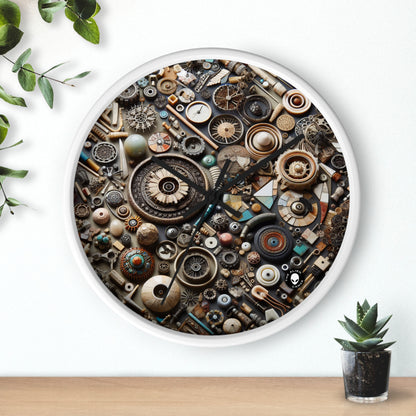 "Nature's Tapestry: Assemblage Art with Found Objects" - The Alien Wall Clock Assemblage Art