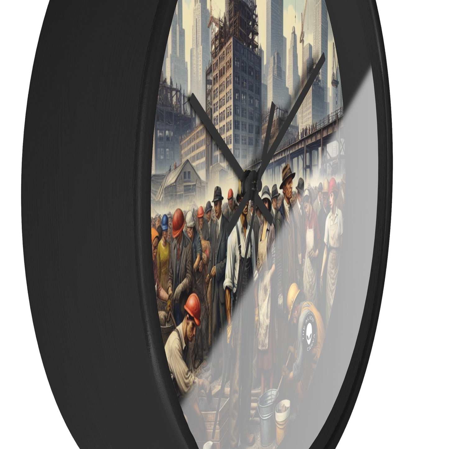 Title: "Unity in Action: Celebrating Solidarity's Triumph" - The Alien Wall Clock Social Realism