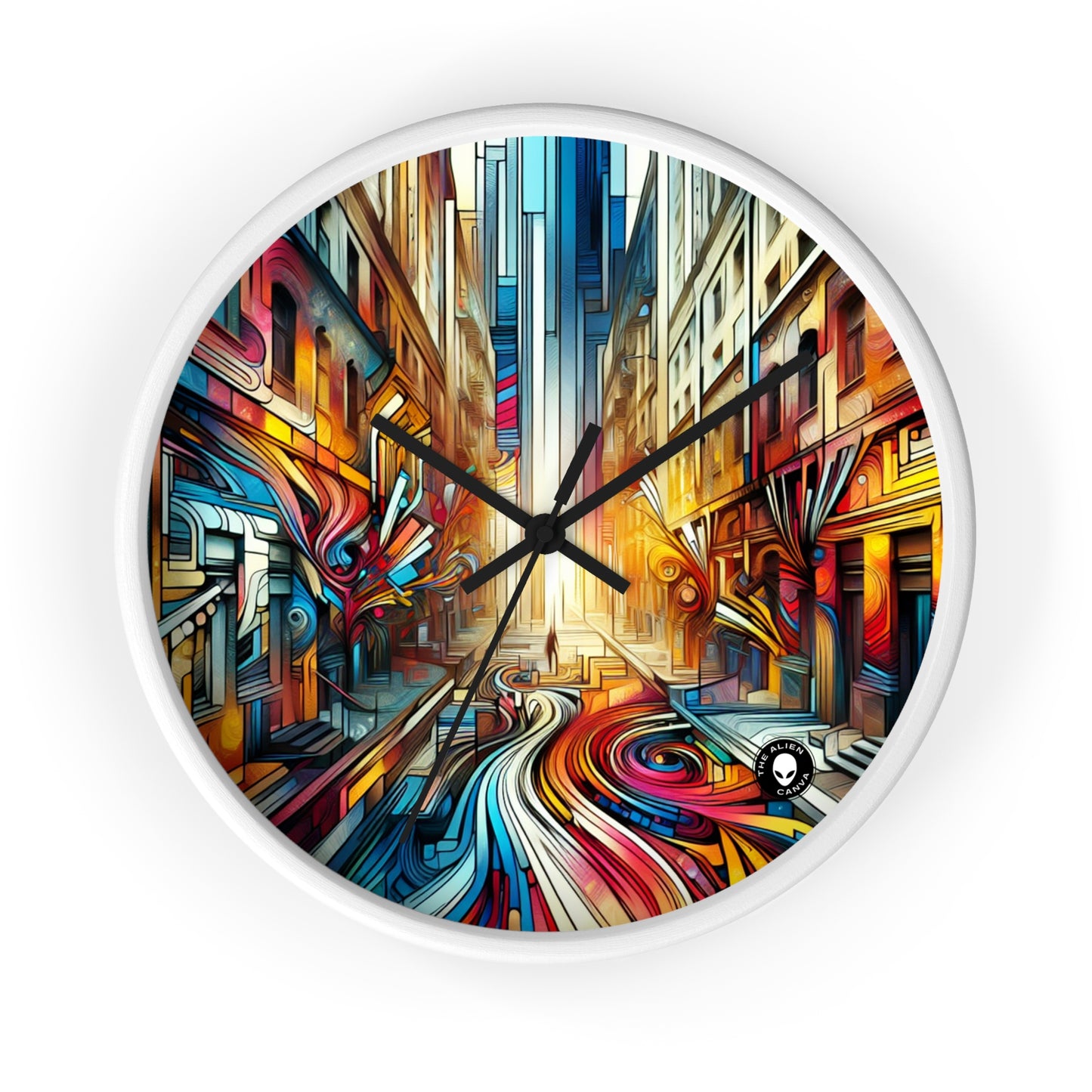 "Urban Ecosystem: A Graffiti Fusion" - The Alien Wall Clock Graffiti Art