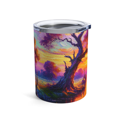 "Bulevares de iluminación: un vibrante paisaje urbano postimpresionista" - The Alien Tumbler 10oz Postimpresionismo