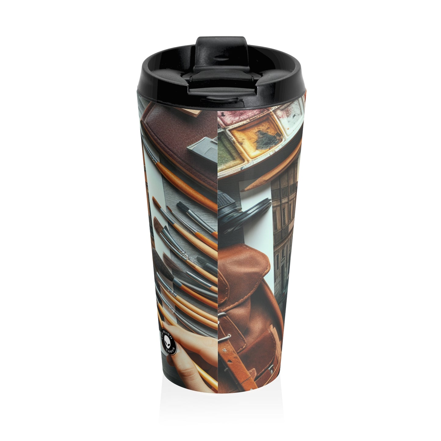 "Serenity in Brushstrokes: Immersive Realism in Nature's Tranquility" - The Alien Stainless Steel Travel Mug Realism