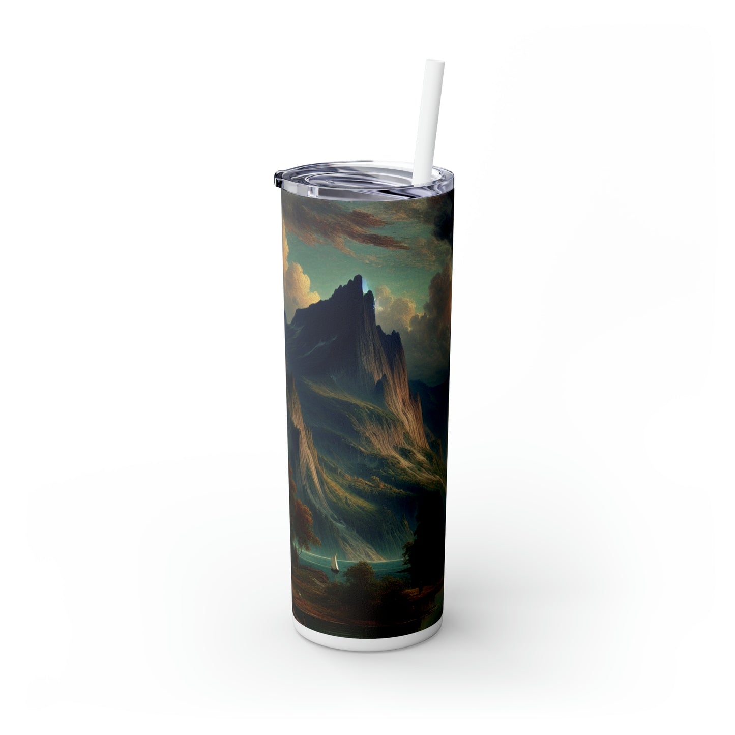 "The Tempestuous Soul: A Romantic Interpretation" - The Alien Maars® Skinny Tumbler with Straw 20oz Romanticism