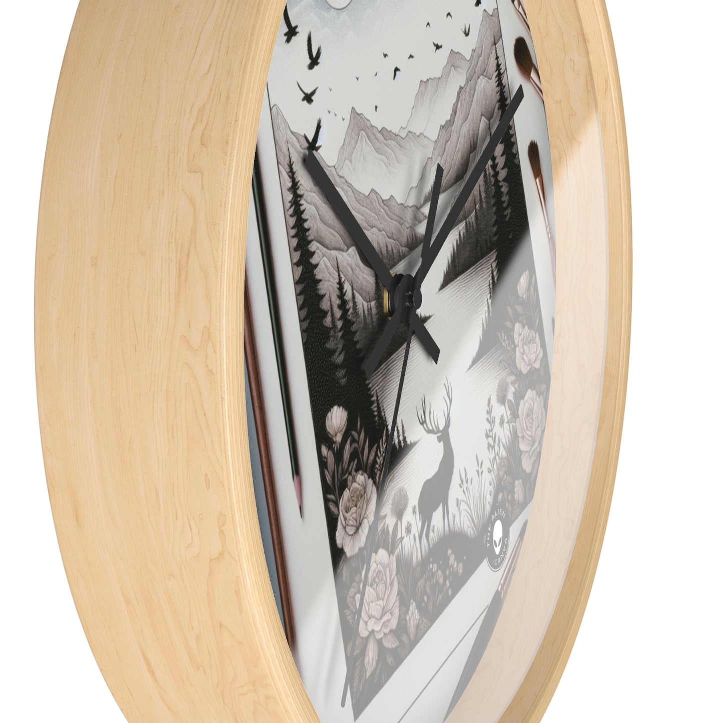 "Twilight Serenity: Un paysage romantique" - L'horloge murale Alien Romantisme