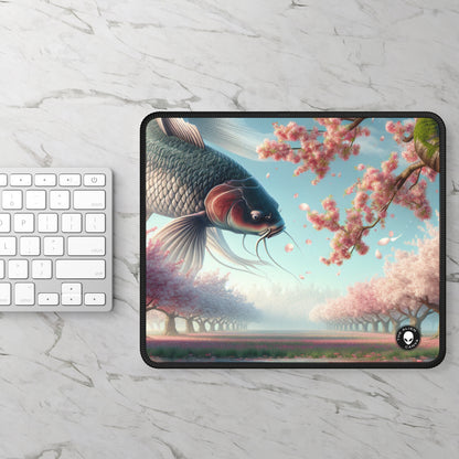 "Koi Fish in Cherry Blossoms: Beauty of Nature" - The Alien Gaming Mouse Pad