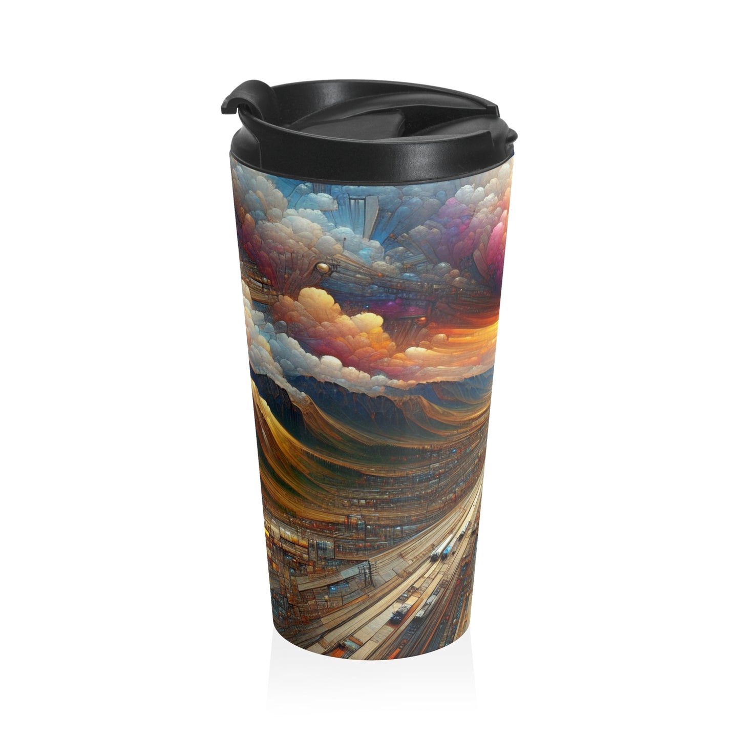 "Enchanted Realm: A Magical Fairy Kingdom" - The Alien Stainless Steel Travel Mug Digital Painting