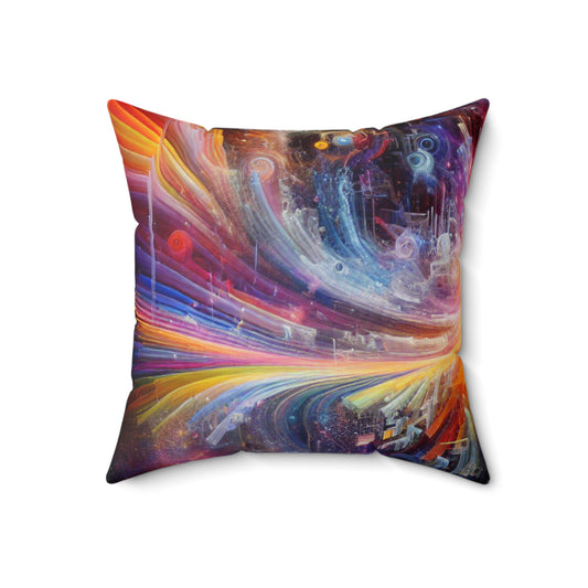 "Chromatic Sundown: Time-Lapse Sky Art"- The Alien Spun Polyester Square Pillow Video Art