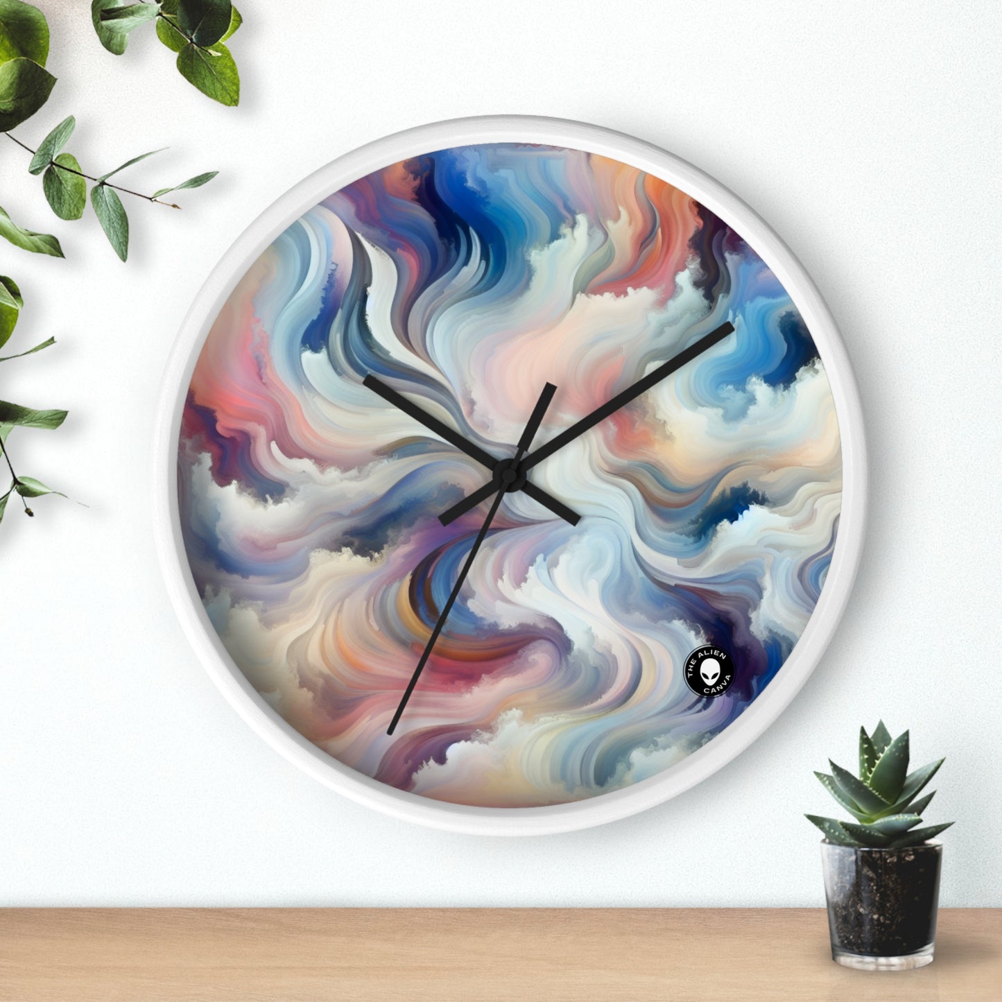 "Harmonie dans la nature : une abstraction lyrique" - L'horloge murale extraterrestre Abstraction lyrique