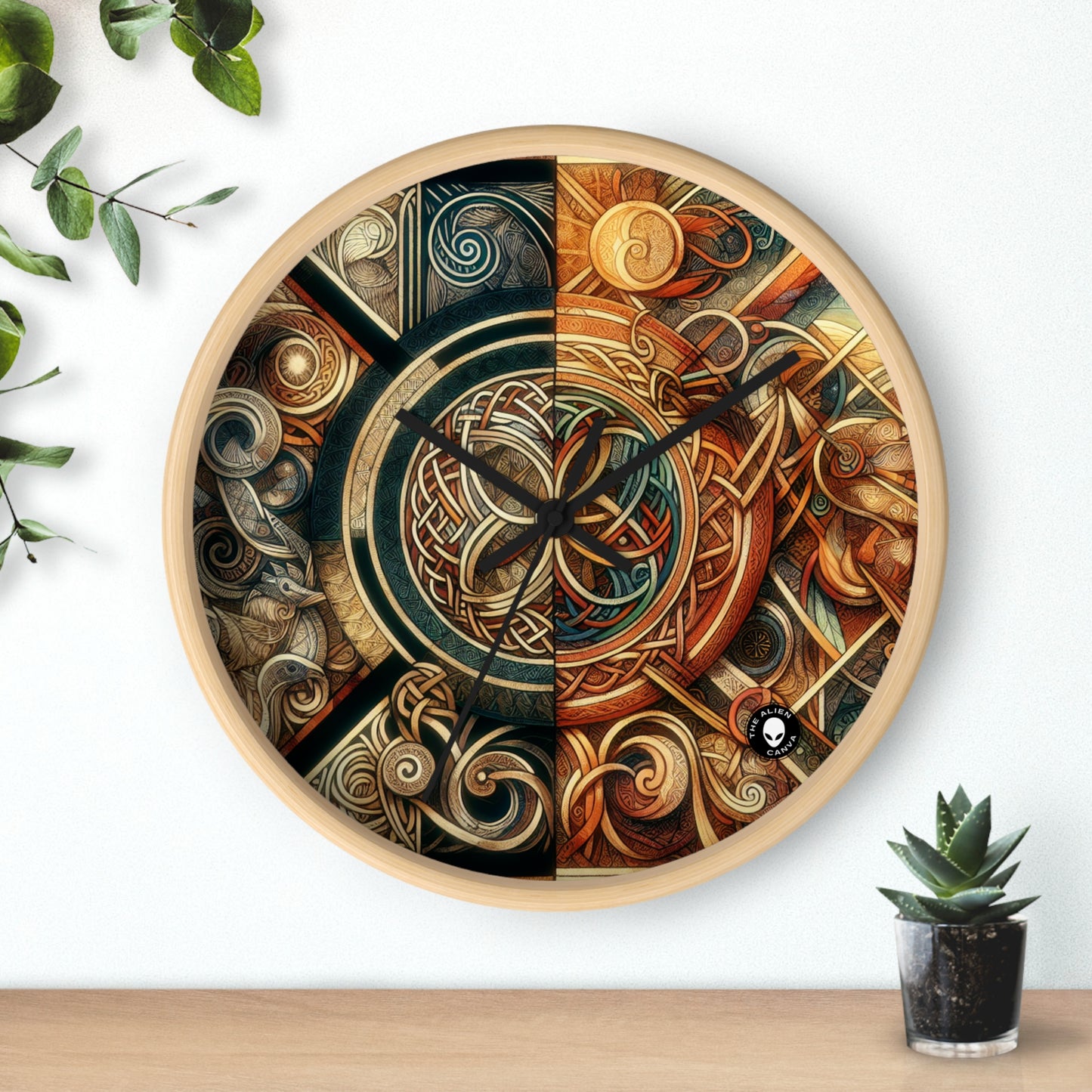 "Metamorphic Threads: Exploring Transformation through Celtic Knot Art" - The Alien Wall Clock Celtic Art