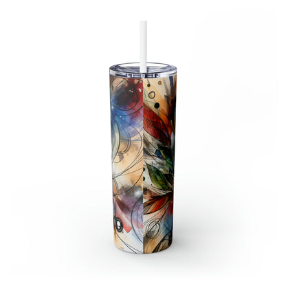 "Abstracted Emotional Journey" - The Alien Maars® Skinny Tumbler with Straw 20oz Abstract Expressionism