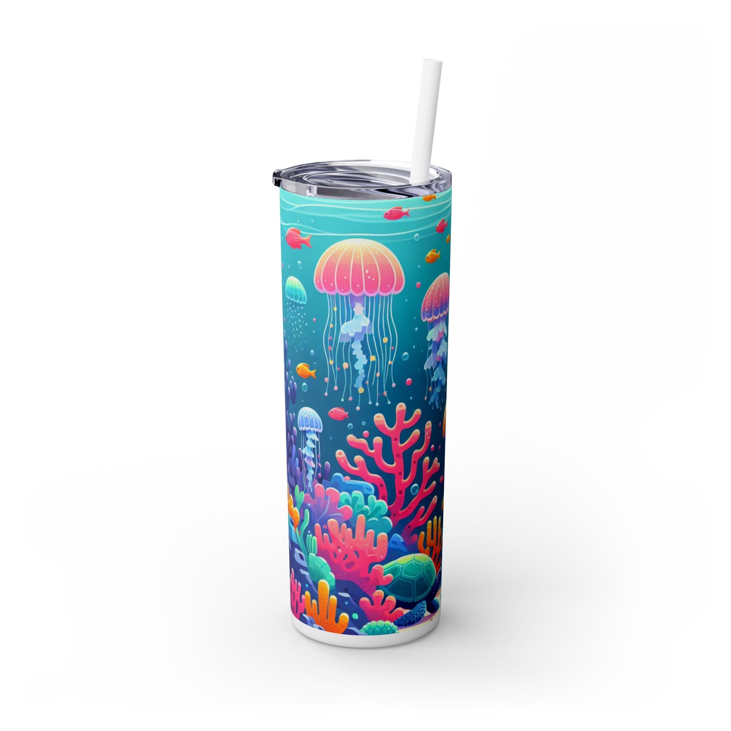 « Symphonie sous-marine enchanteresse » - Le verre fin Alien Maars® avec paille 20 oz