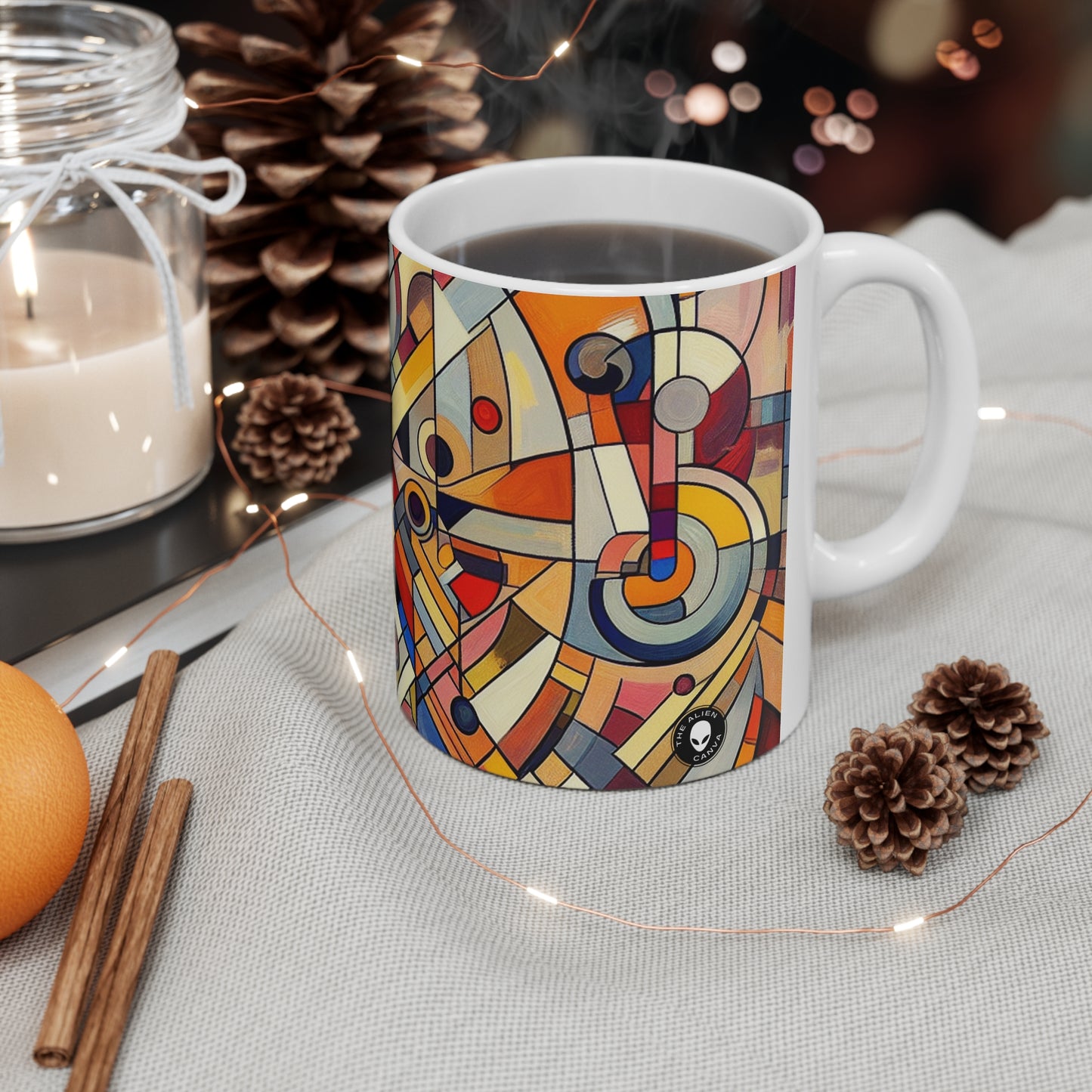 Chaos and Harmony: A Visual Dance - The Alien Ceramic Mug 11oz Abstract Art