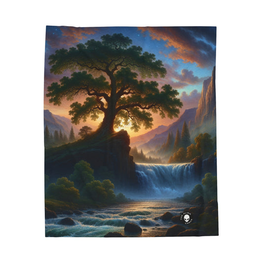 "The Storm's Embrace: A Romantic Landscape" - The Alien Velveteen Plush Blanket Romanticism