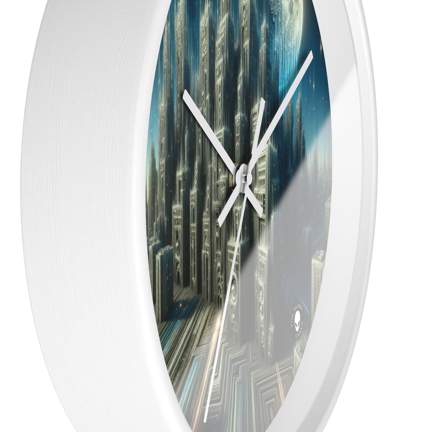 "Nighttime Cityscape Melt" - The Alien Wall Clock