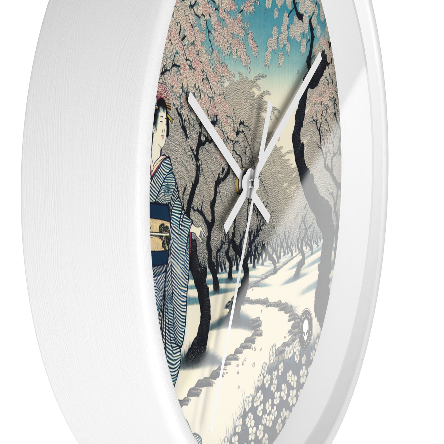 "Cielo floreciente" - El reloj de pared alienígena Ukiyo-e (impresión en madera japonesa)