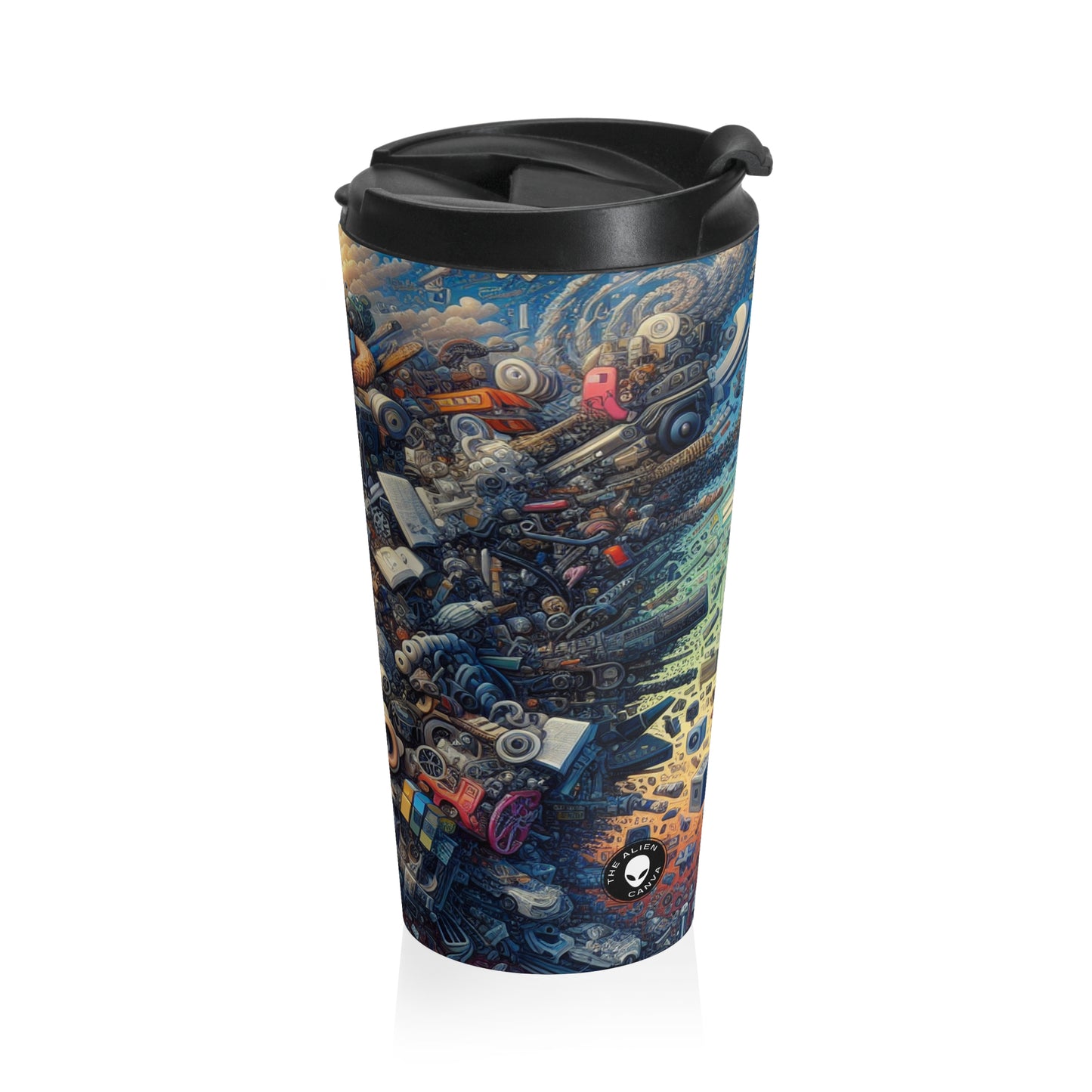 "Nightfall in the Neon City: A Hyper-Realistic Futuristic Metropolis" - The Alien Stainless Steel Travel Mug Simulationism