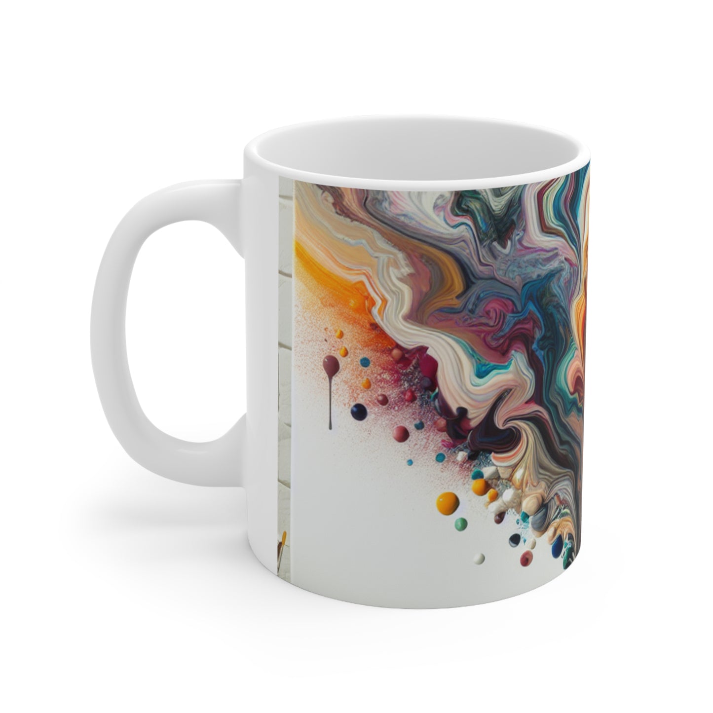 "A Paint Poured Paradise: Acrylic Pouring Art" - The Alien Ceramic Mug 11oz Acrylic Pouring Style