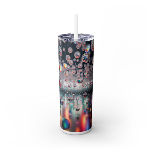 "Étreinte éphémère : une installation intemporelle" - The Alien Maars® Skinny Tumbler with Straw 20oz Art d'installation