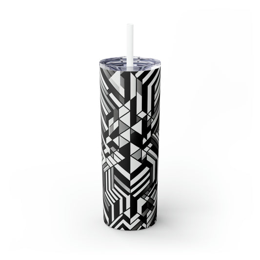 "Perception in Motion: A Mind-Bending Op Art Masterpiece" - The Alien Maars® Skinny Tumbler with Straw 20oz Op Art