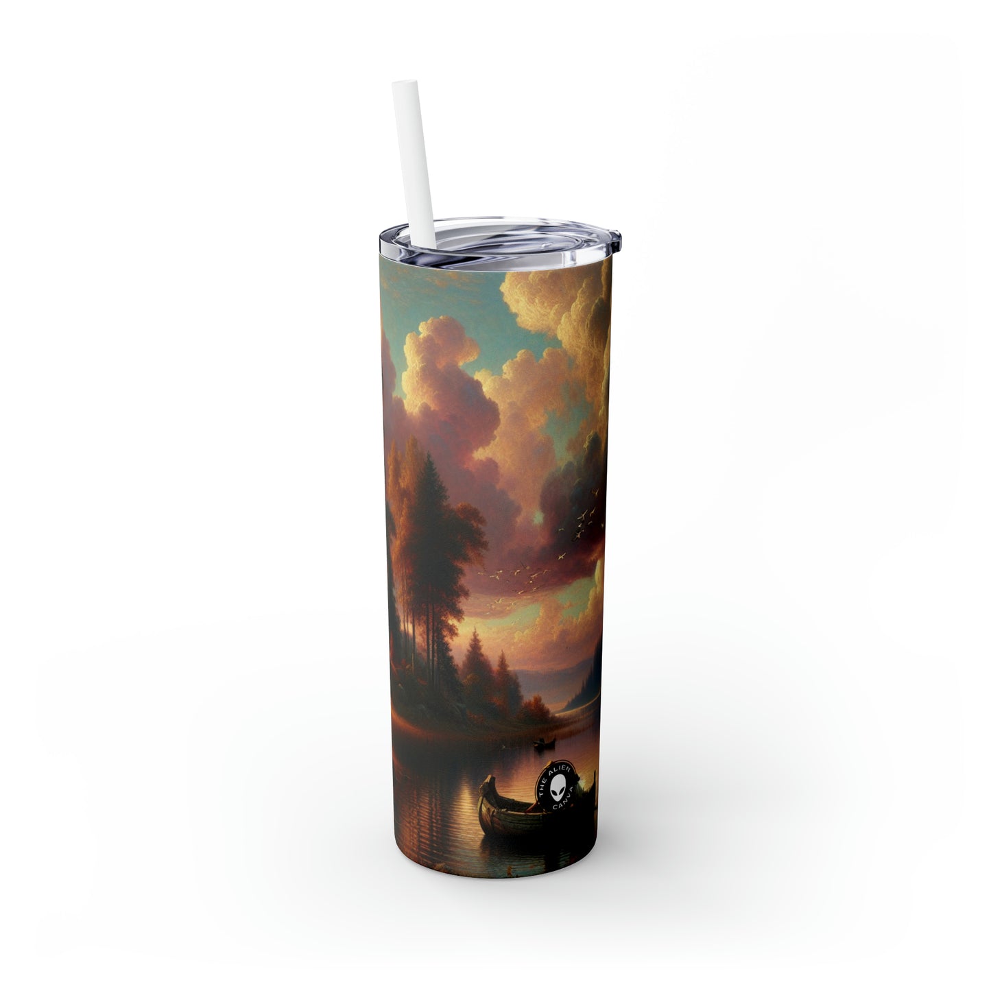 "Susurros de amor en el bosque encantado" - Vaso delgado con pajita Alien Maars® de 20 oz Romanticismo