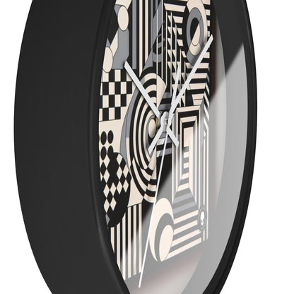 "Mesmerize: Bold Op Art Geometry in Black and White" - The Alien Wall Clock Op Art