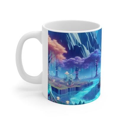 "Dreamscape Odyssey" - The Alien Ceramic Mug 11oz Virtual Reality Art