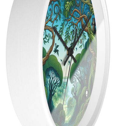 "Enchanted Woodland: Where Trees Dance and Creatures Roam" - The Alien Wall Clock