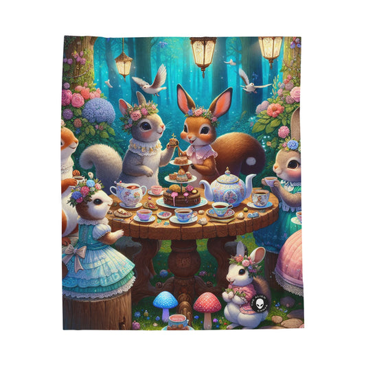 "Enchanted Tea Party in the Woodland Glade" - The Alien Velveteen Plush Blanket