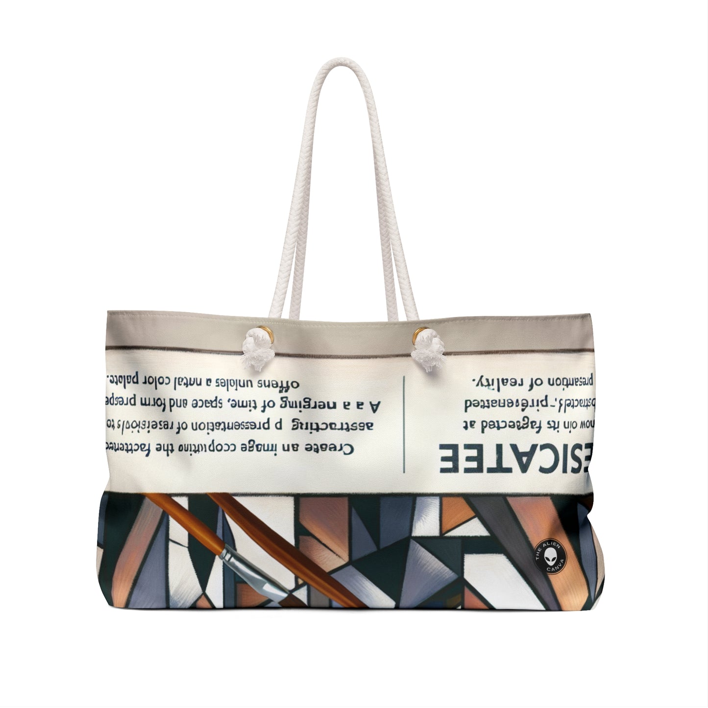 "Cubist Cityscape: Fragmented Views of Urban Energy" - The Alien Weekender Bag Cubism