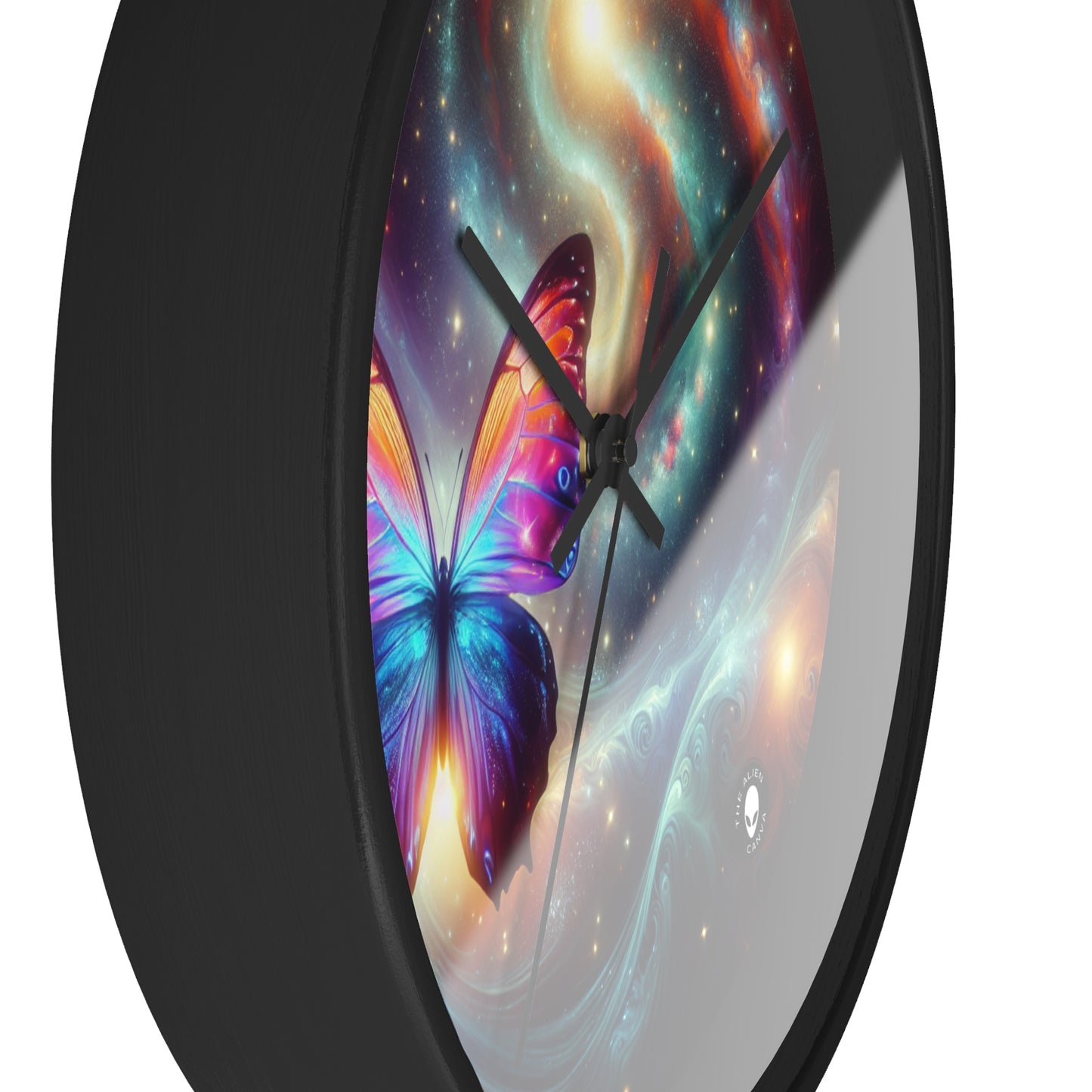 "Galactic Butterfly: A Cosmic Spectacle" - The Alien Wall Clock