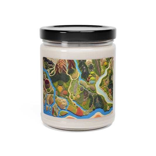 "Mapping Mother Nature: Crafting a Living Mural of Our Region". - The Alien Scented Soy Candle 9oz Land Art Style