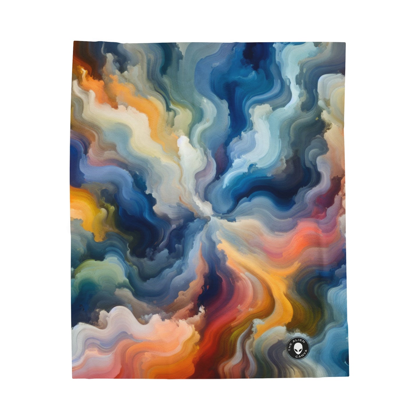 "Sunset Reflections: A Serene Color Field Painting" - The Alien Velveteen Plush Blanket Color Field Painting