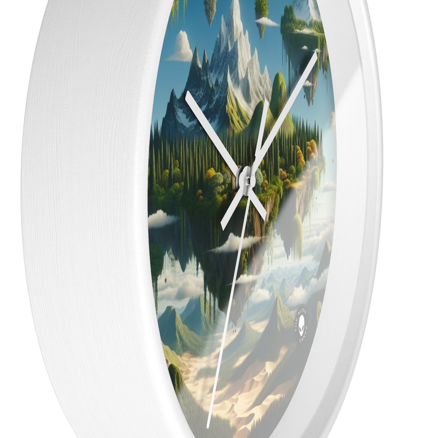 "Elemental Isles: A Dreamlike Journey through Nature's Wonders" - The Alien Wall Clock