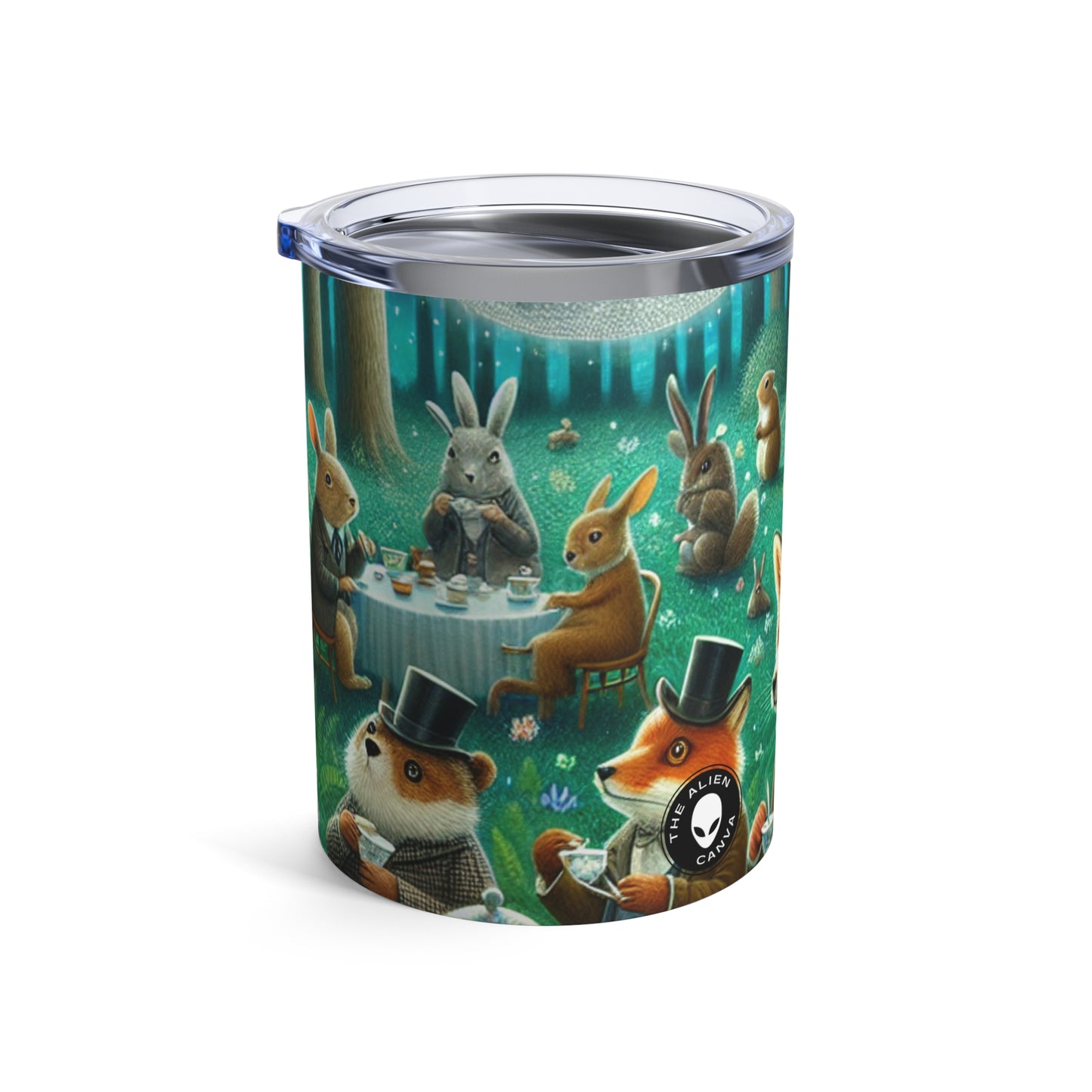 "Fiesta de té encantada a la luz de la luna en el bosque" - Vaso Alien de 10 oz