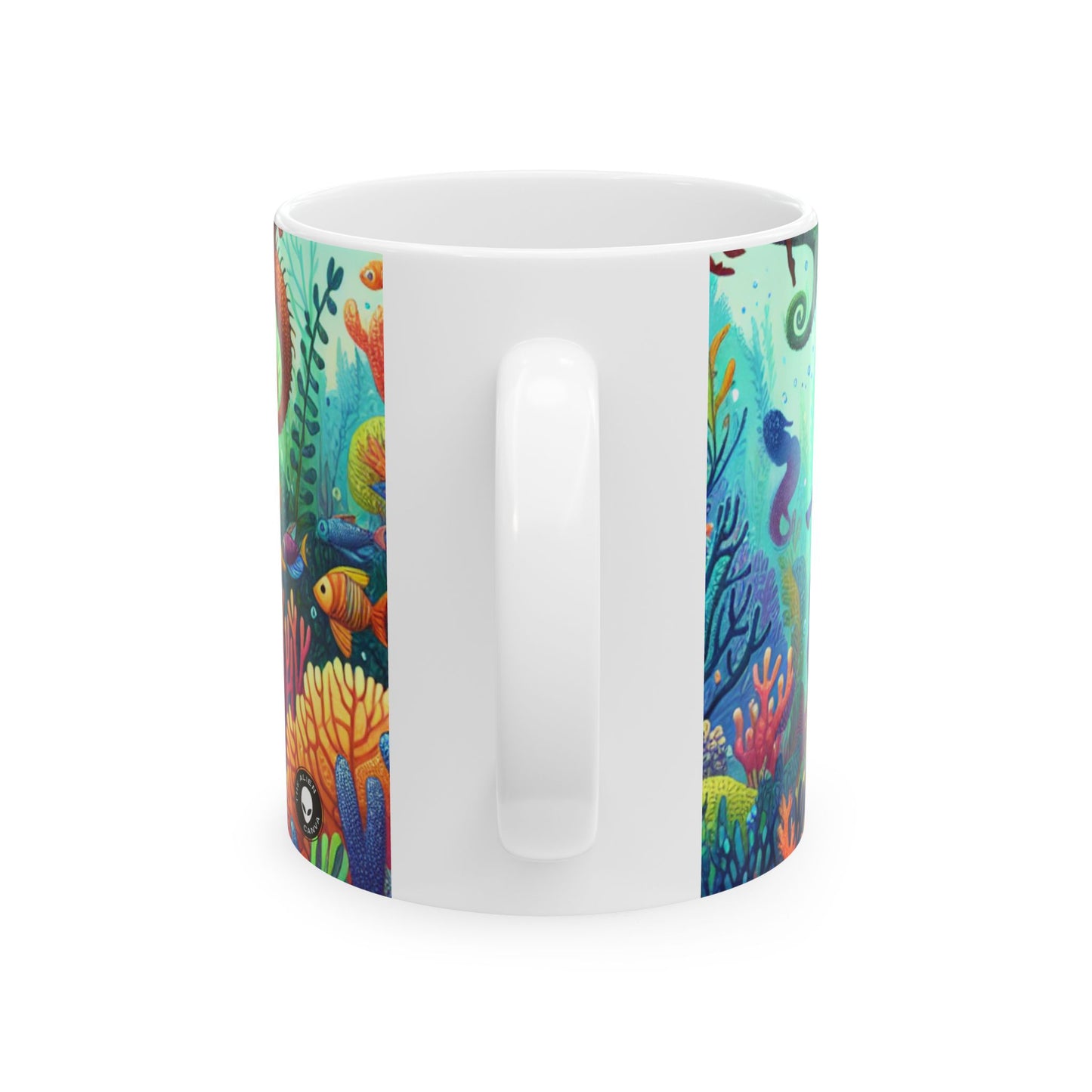 Enchanted Aquatic Realm: Mermaids and Seahorses - The Alien Ceramic Mug 11oz