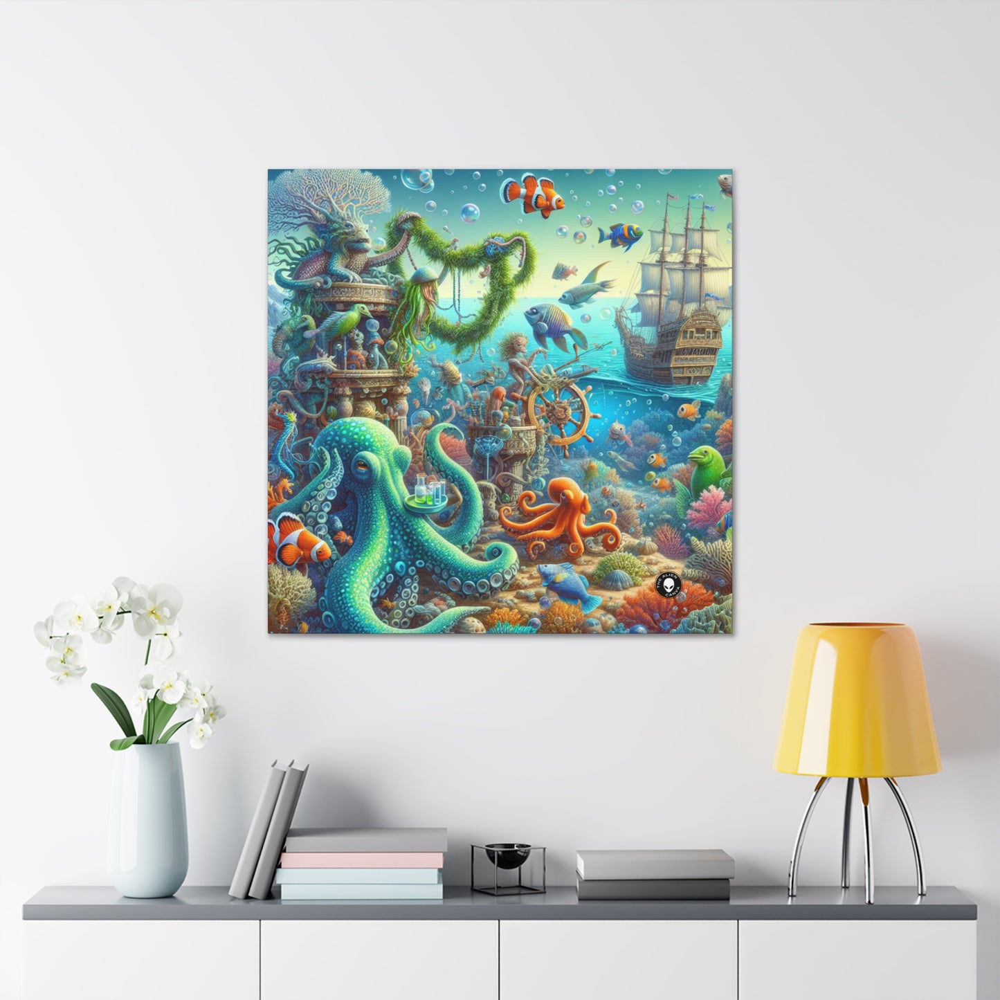 "Fiesta sous-marine" - La toile Alien