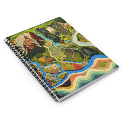 "Mapping Mother Nature: Crafting a Living Mural of Our Region". - The Alien Spiral Notebook (Ruled Line) Land Art Style
